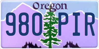 OR license plate 980PIR