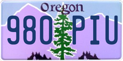 OR license plate 980PIU