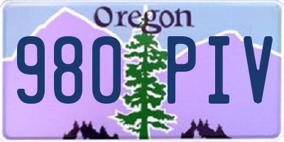OR license plate 980PIV