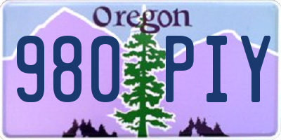 OR license plate 980PIY