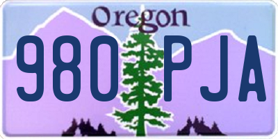 OR license plate 980PJA