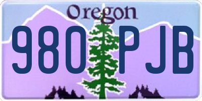 OR license plate 980PJB