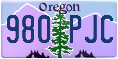 OR license plate 980PJC