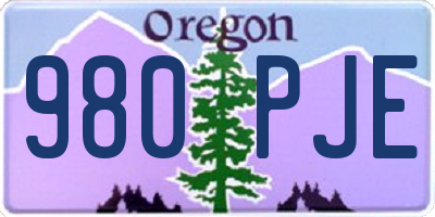 OR license plate 980PJE