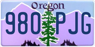 OR license plate 980PJG