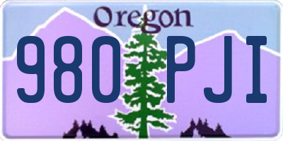 OR license plate 980PJI