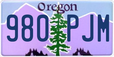 OR license plate 980PJM