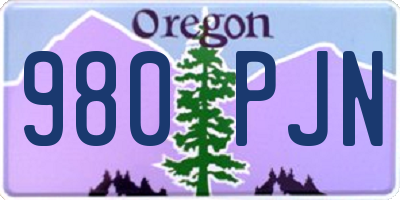 OR license plate 980PJN
