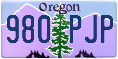 OR license plate 980PJP