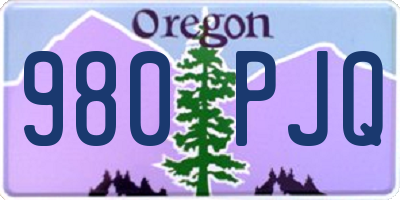 OR license plate 980PJQ