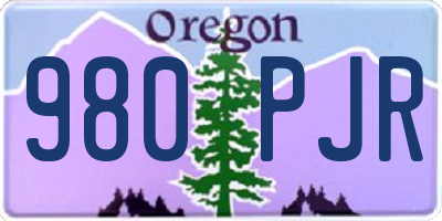 OR license plate 980PJR