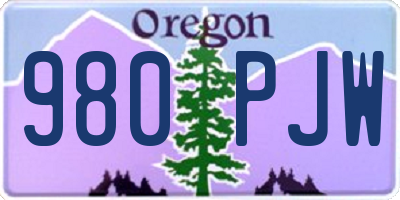 OR license plate 980PJW