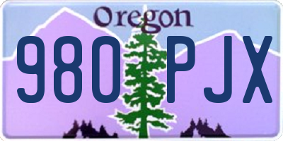 OR license plate 980PJX