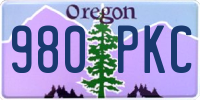 OR license plate 980PKC