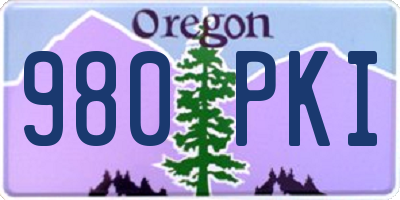 OR license plate 980PKI