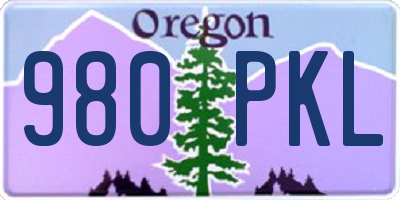OR license plate 980PKL