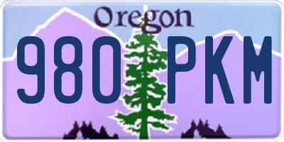 OR license plate 980PKM