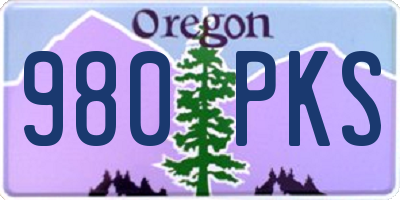 OR license plate 980PKS