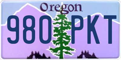 OR license plate 980PKT