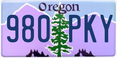 OR license plate 980PKY