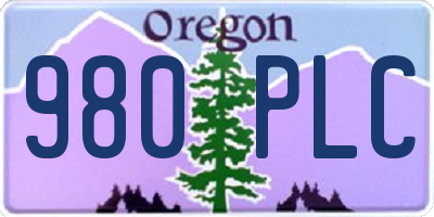 OR license plate 980PLC