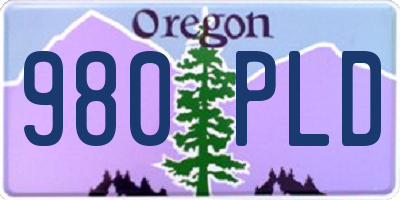 OR license plate 980PLD