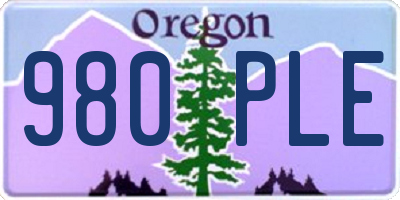 OR license plate 980PLE