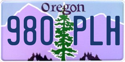 OR license plate 980PLH