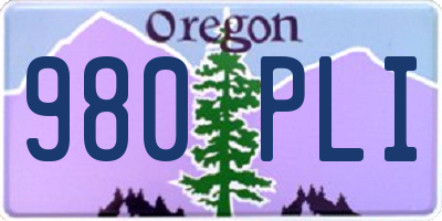 OR license plate 980PLI