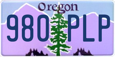 OR license plate 980PLP