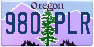OR license plate 980PLR