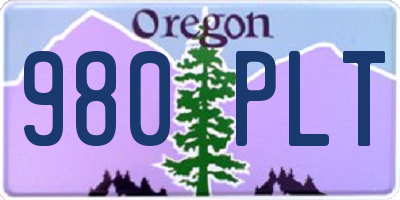 OR license plate 980PLT