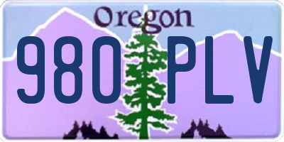 OR license plate 980PLV