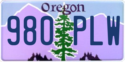 OR license plate 980PLW