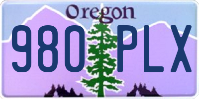 OR license plate 980PLX