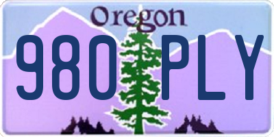 OR license plate 980PLY
