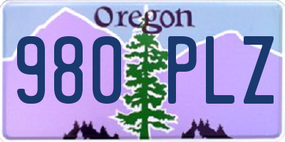 OR license plate 980PLZ