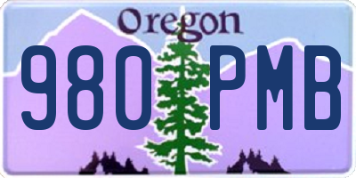 OR license plate 980PMB