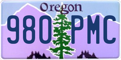 OR license plate 980PMC