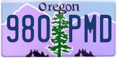 OR license plate 980PMD