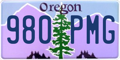 OR license plate 980PMG