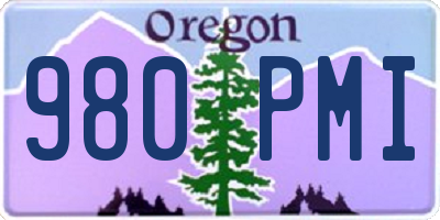 OR license plate 980PMI