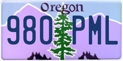 OR license plate 980PML