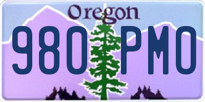 OR license plate 980PMO