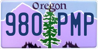 OR license plate 980PMP