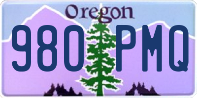 OR license plate 980PMQ