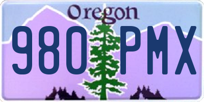 OR license plate 980PMX
