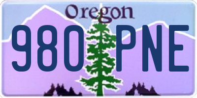 OR license plate 980PNE