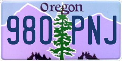 OR license plate 980PNJ