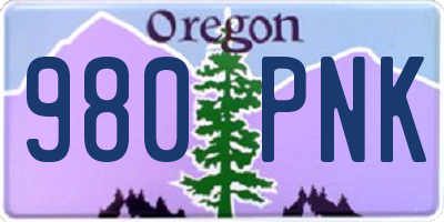 OR license plate 980PNK